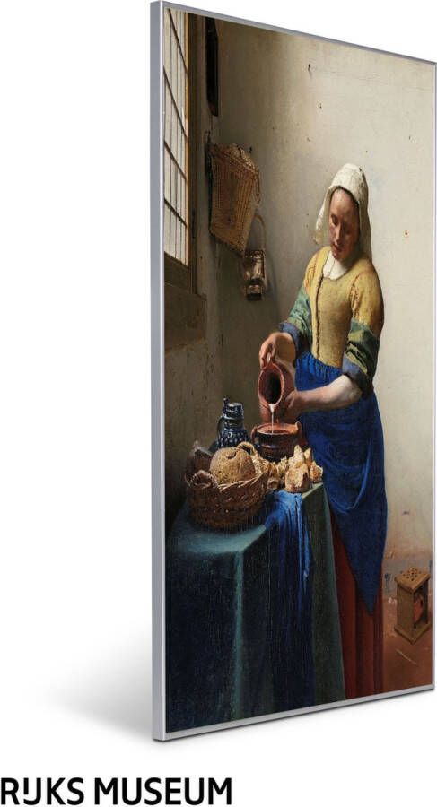 Invroheat INFRAROOD VERWARMINGSPANEEL serie Hollandse Meesters 'Het melkmeisje' van Johannes Vermeer- Een infrarood verwarmingspaneel is duurzaam zeer energie efficiënt en warmt snel op zonder thermostaat 650W