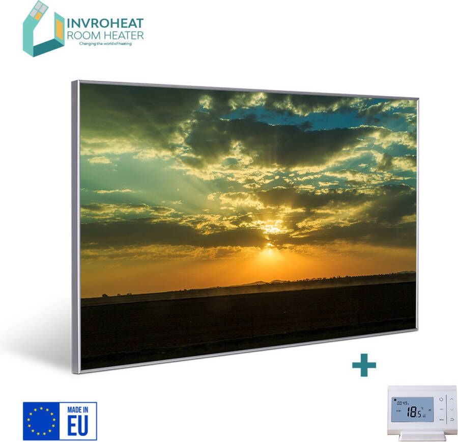 Invroheat infrarood verwarmingspaneel Sunset in South Africa 800W 91.5x61cm Duurzaam zeer energie efficiënt en warmt snel op afbeelding verwisselbaar met thermostaat