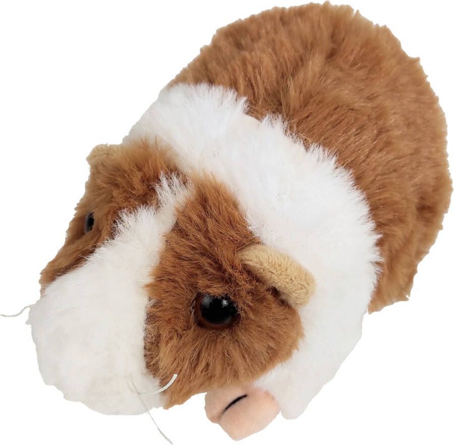 Imware Inware pluche cavia knuffeldier lichtbruin wit staand 15 cm Knuffeldier