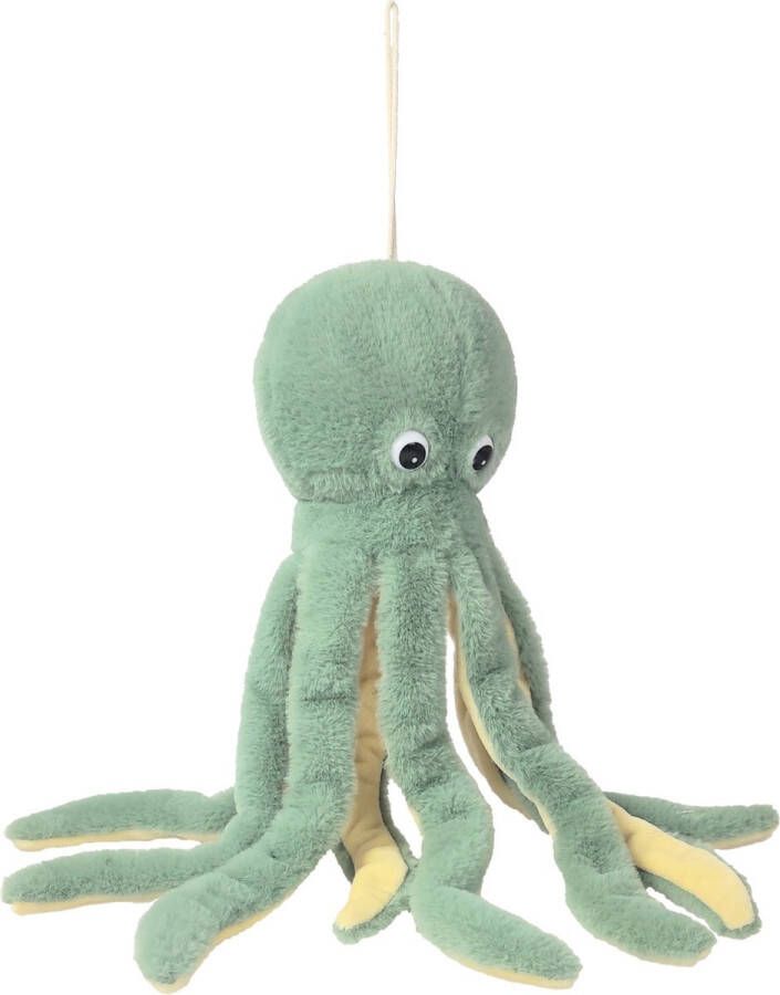 Imware Inware pluche inktvis octopus knuffeldier groen zwemmend 36 cm Knuffel zeedieren