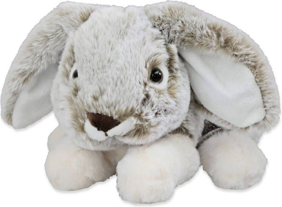 Imware Inware pluche konijn haas knuffeldier grijs liggend 24 cm Knuffel bosdieren