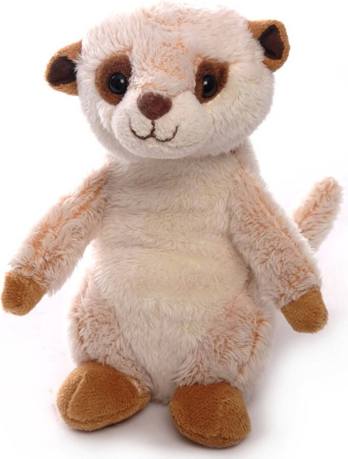 Imware Inware pluche stokstaartje knuffeldier beige staand 16 cm Knuffeldier