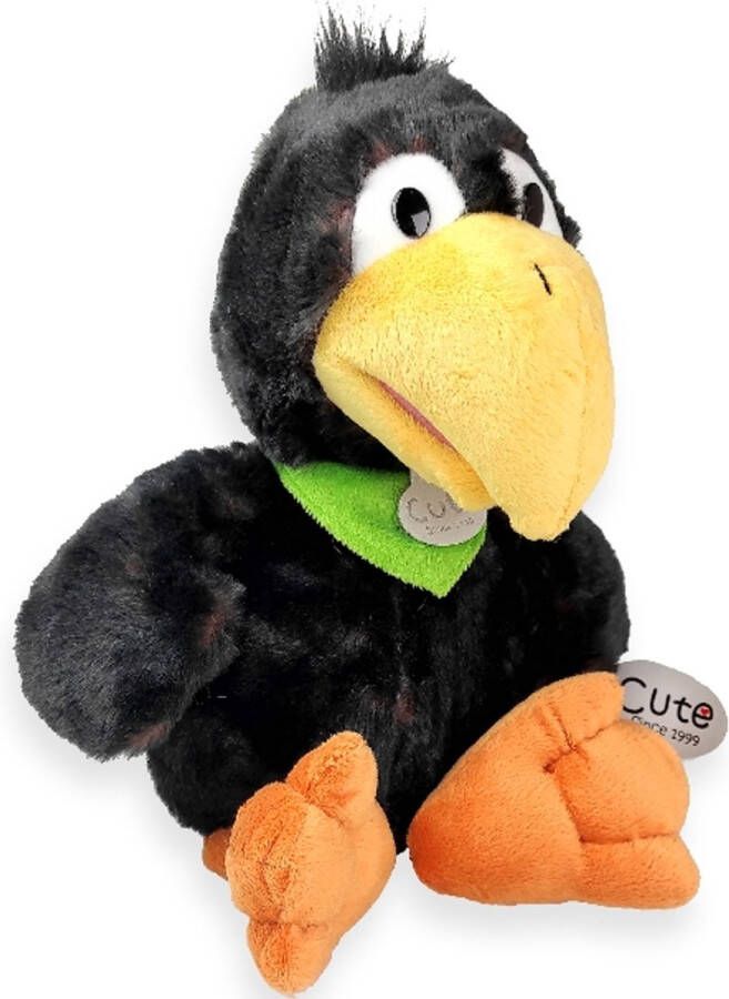 Inware pluche vogel Raaf knuffeldier zwart 25 cm kraaien raven dieren knuffels vogels