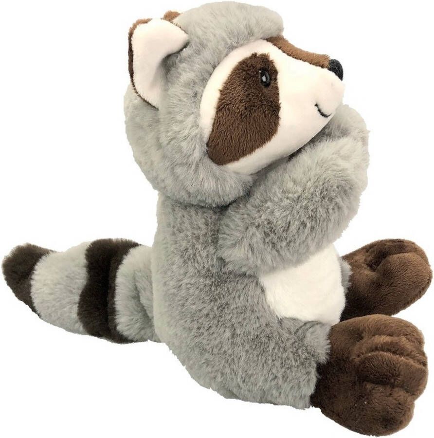 Imware Inware pluche wasbeer knuffeldier grijs bruin zittend 21 cm Knuffeldier