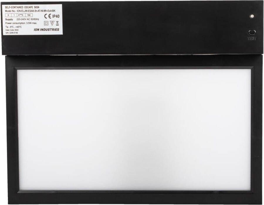 ION Industries noodverlichting onderhangend 3h autotest IP40 zwart (60.100.013)