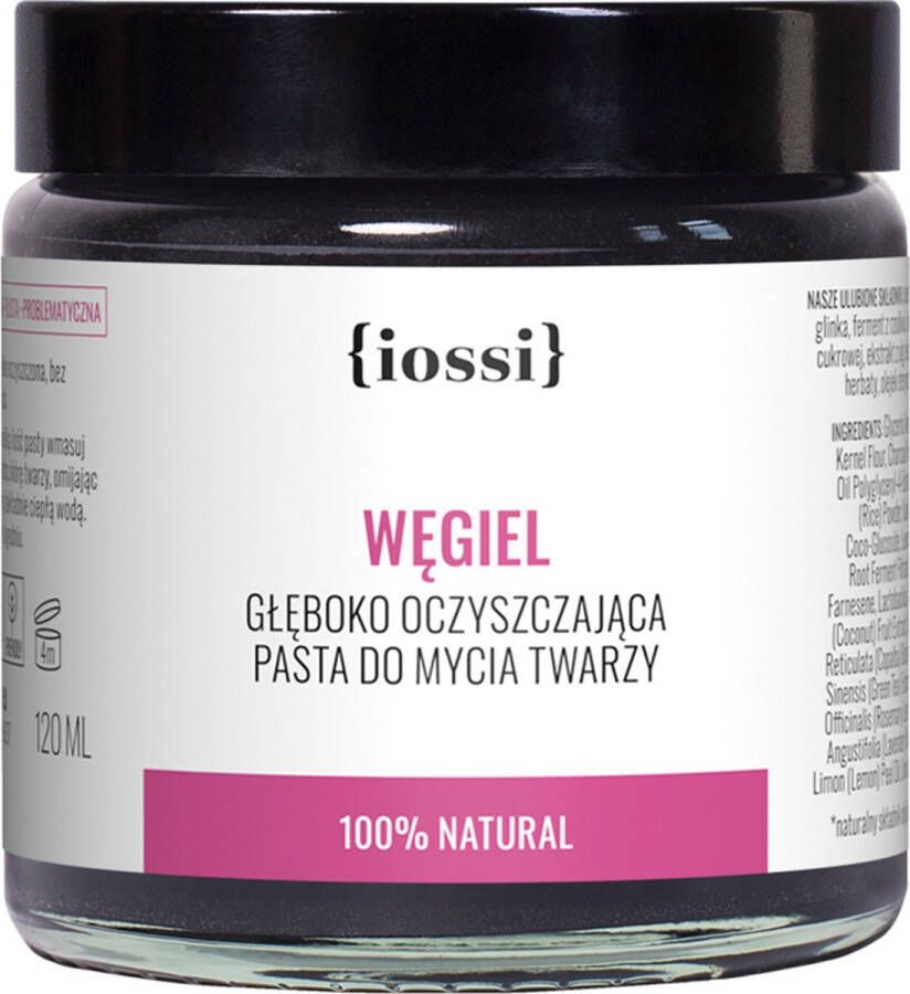 IOSSI Carbon Cleansing Paste For Face Wash With Activated Charcoal Algae And Green Tea 120Ml