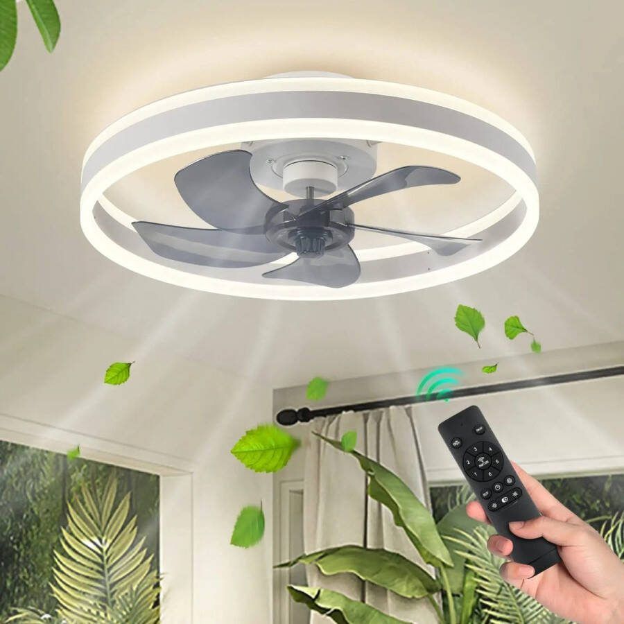 Iralan UnityMarketplace Plafondventilator Met Verlichting Onzichtbare Bladen Stil Slim Afstandsbediening Wit