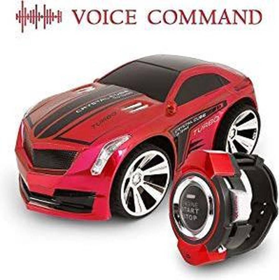 IRCAR IEKA Oplaadbare spraakbesturing Auto Command van Smart Watch Creatieve spraakgestuurde afstandsbediening RC Car (rood) Voice Car