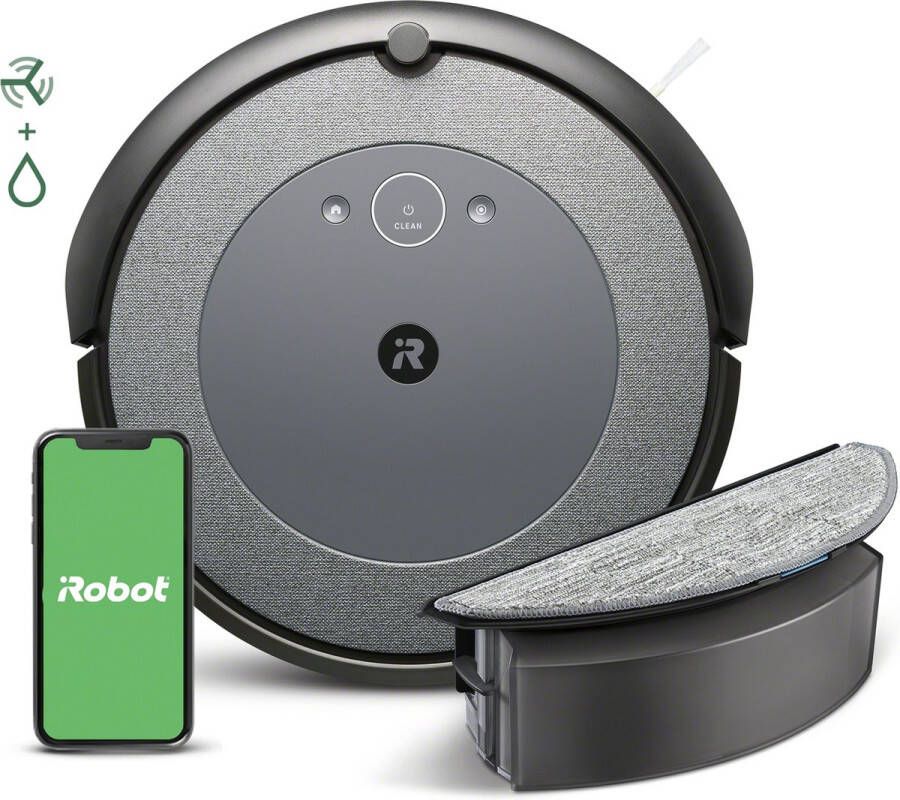 IRobot Roomba Combo i5 Robotstofzuiger met Dweilfunctie Met Laadstation Ideaal voor Huisdieren i5176