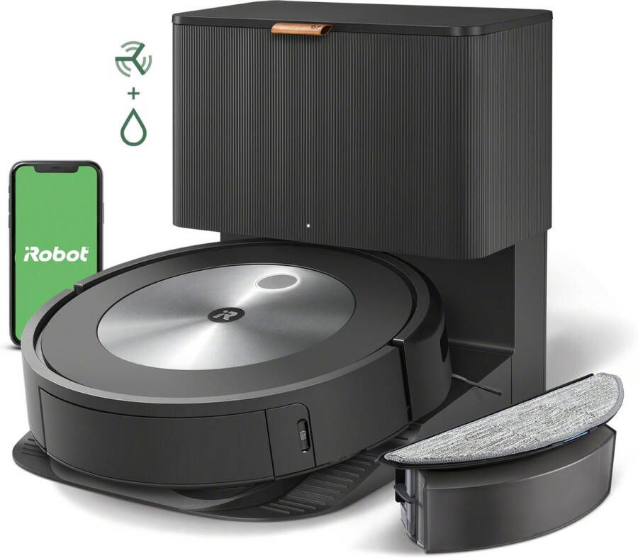 IRobot Roomba Combo j5+ Robotstofzuiger met Dweilfunctie Objectdetectie en vermijding Leegstation Ideaal voor Huisdieren j5578