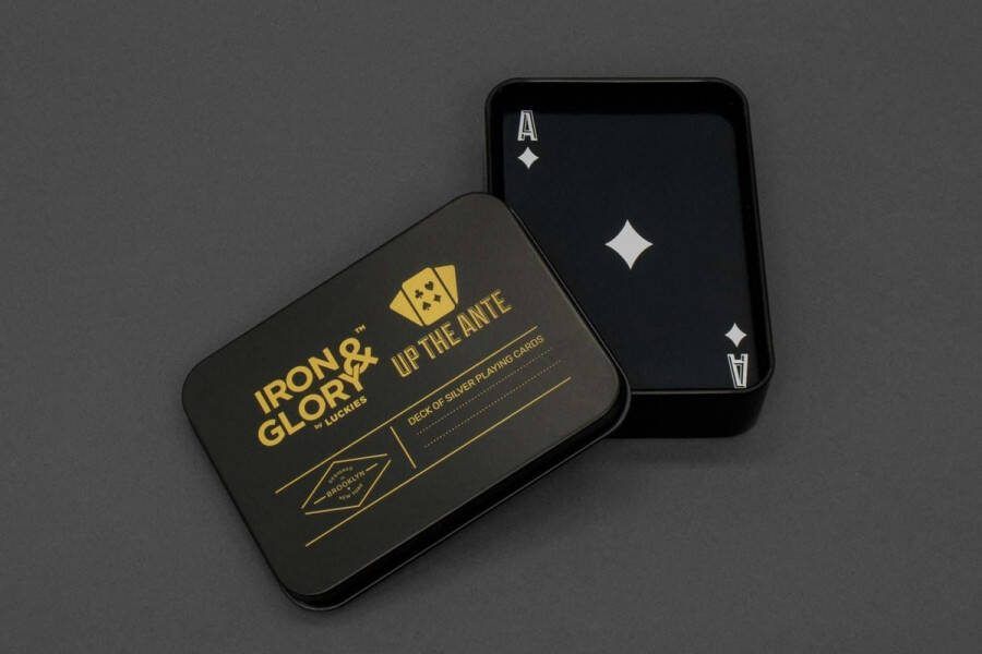Iron & Glory Up the Ante Deck of Playing Cards Silver