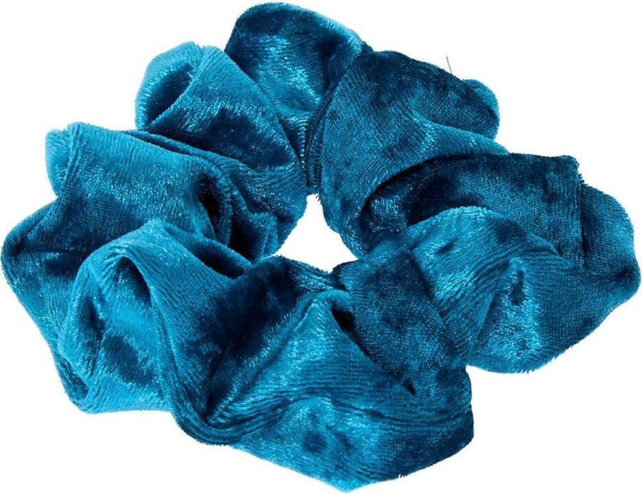 IRSA Scrunchie Velvet Turquoise Blue haarwokkel Haarelastiek Haaraccessoire (1 stuk)