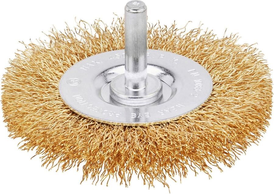 Irwin Staaldraadborstel messing (boormachine) voor hout diameter: 75mm. Dikte: 10mm