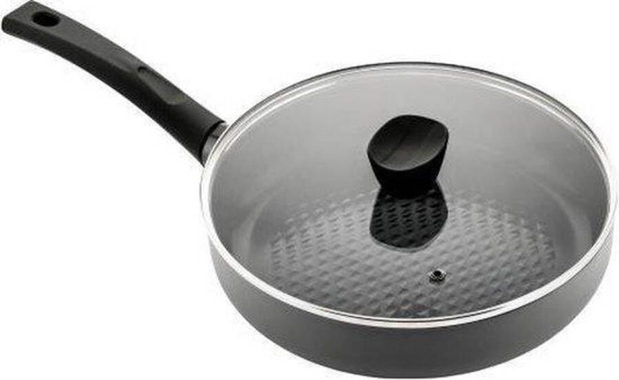 ISENVI Avon keramische hapjespan 26 CM Ergo greep Antraciet Keramisch 100% PFAS PTFE en PFOA vrij 100% duurzaam Unieke Antiaanbaklaag Non-stick bodem Vaatwasbestendig Geschikt voor alle warmtebronnen inclusief inductie