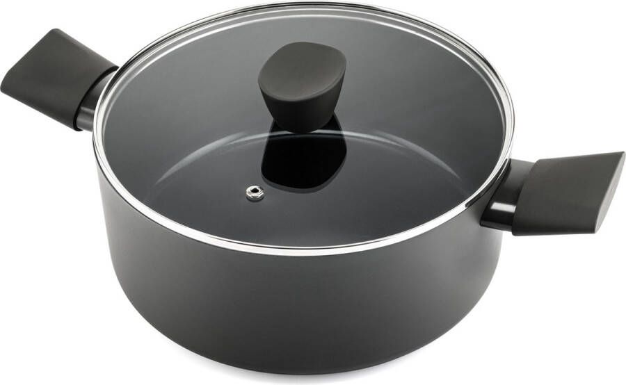 ISENVI Avon keramische kookpan 24 CM Ergo greep Antraciet Keramisch 100% PFAS PTFE en PFOA vrij 100% duurzaam Unieke Antiaanbaklaag Non-stick bodem Vaatwasbestendig Geschikt voor alle warmtebronnen inclusief inductie