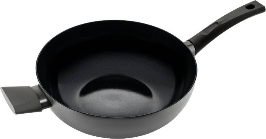 ISENVI Avon keramische wokpan 32 CM Ergo greep Antraciet Keramisch 100% PFAS PTFE en PFOA vrij 100% duurzaam Unieke Antiaanbaklaag Non-stick bodem Vaatwasbestendig Geschikt voor alle warmtebronnen inclusief inductie