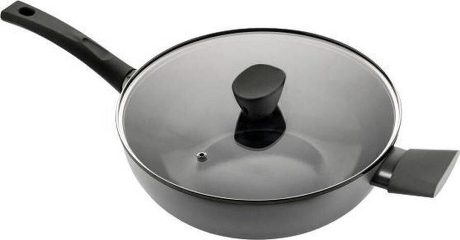 ISENVI Avon Wokpan 36 cm keramische pan wokpan inductie wokpan met deksel Ergo greep