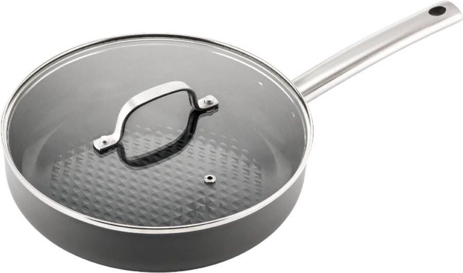 ISENVI Murray keramische hapjespan 26 CM RVS greep Antraciet Keramisch 100% PFAS PTFE en PFOA vrij 100% duurzaam Unieke Antiaanbaklaag Non-stick bodem Vaatwasbestendig Geschikt voor alle warmtebronnen inclusief inductie