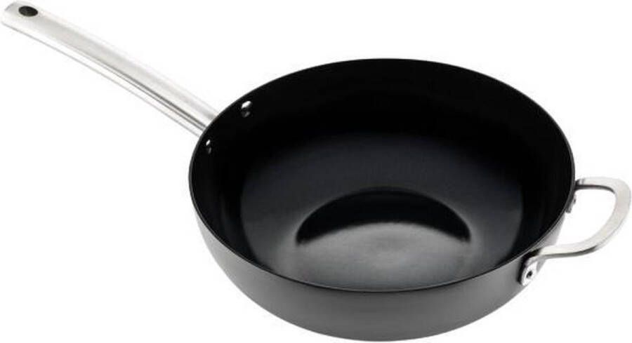 ISENVI Murray keramische wokpan 32CM RVS greep Antraciet Keramisch 100% PFAS PTFE en PFOA vrij 100% duurzaam Unieke Antiaanbaklaag Non-stick bodem Vaatwasbestendig Geschikt voor alle warmtebronnen inclusief inductie