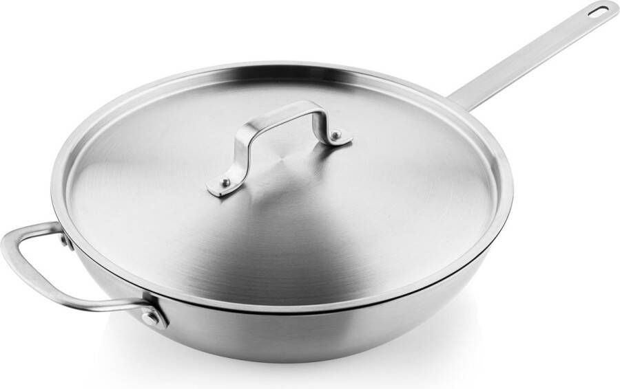 ISENVI Soenil by Keramische wok 30 CM RVS greep Hoogglans RVS Keramisch 100% PFAS PTFE en PFOA vrij 100% duurzaam Unieke Antiaanbaklaag Non-stick bodem Vaatwasbestendig Geschikt voor alle warmtebronnen inclusief