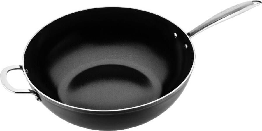 ISENVI Victoria Forged keramische wokpan 32CM RVS greep Antraciet Keramisch 100% PFAS PTFE en PFOA vrij 100% duurzaam Unieke Antiaanbaklaag Non-stick bodem Vaatwasbestendig* Geschikt voor alle warmtebronnen inclusief inductie