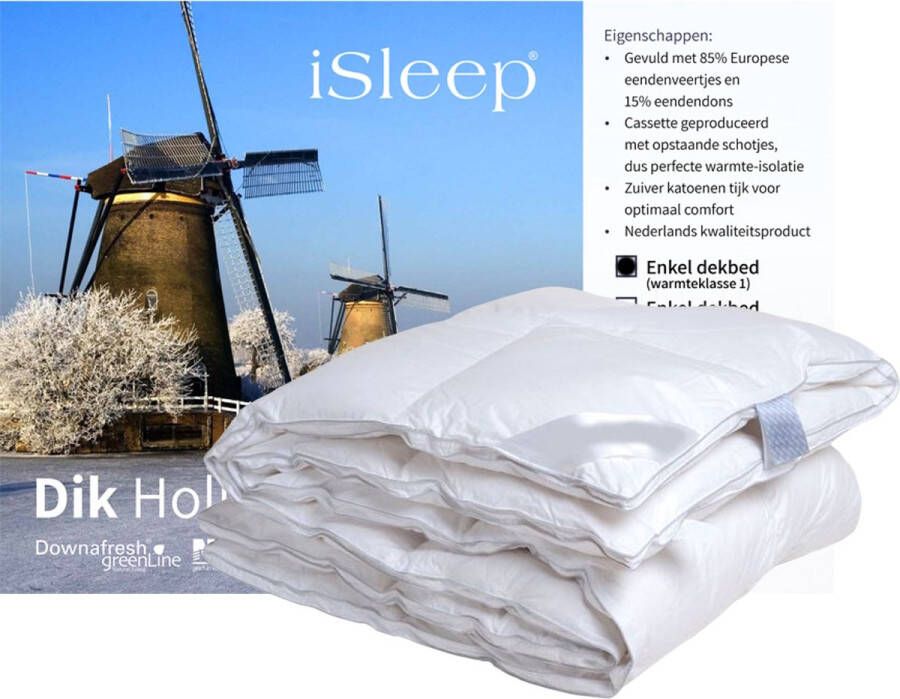 ISleep Dekbed 15% Dons (Warmteklasse 1) Eenpersoons 140x200 cm