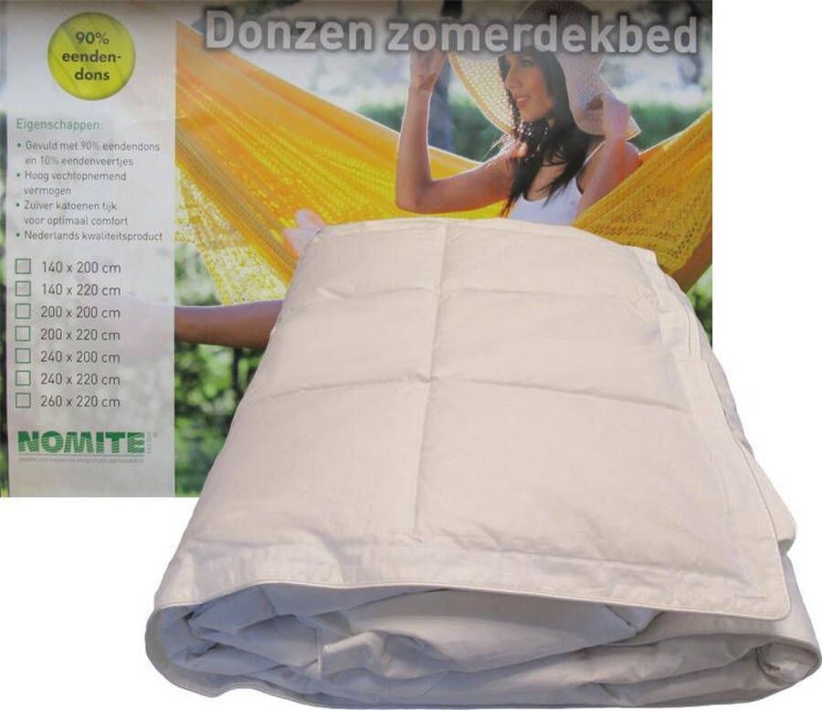 ISleep Dekbed Zomer Dons 90% Dons Eenpersoons 140x220 cm Wit