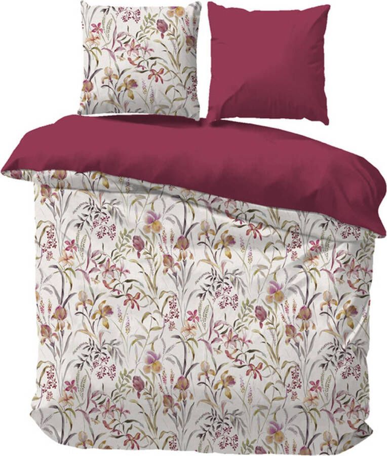 ISleep Dekbedovertrek Anne Fleur Eenpersoons 140x200 220 cm Wit