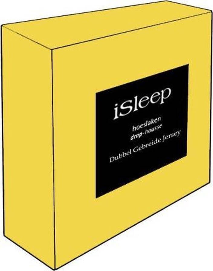 ISleep Dubbel Jersey Hoeslaken Litsjumeaux XL 190x210 220 cm Geel