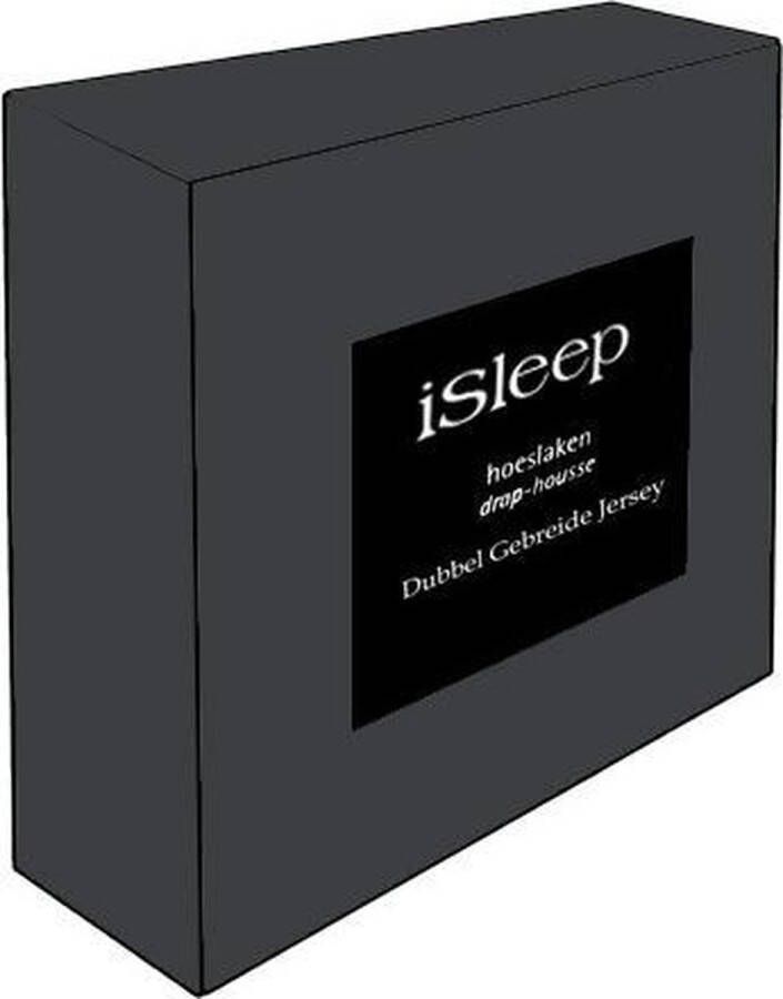ISleep Dubbel Jersey Split-Topper Hoeslaken Tweepersoons 160x200 210 cm Antraciet