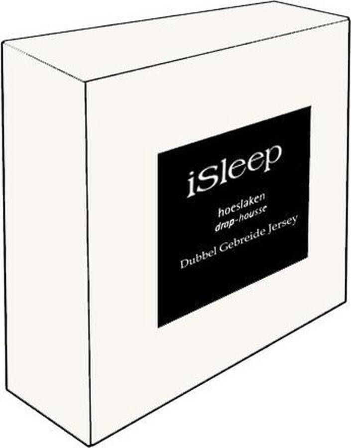 ISleep Dubbel Jersey Topper Hoeslaken Tweepersoons 160x200 210 cm Wit