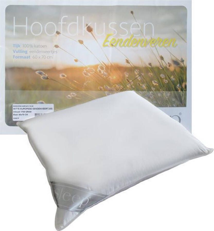 ISleep Hoofdkussen Eendenveren Medium 1400 gram 60x70 cm Wit