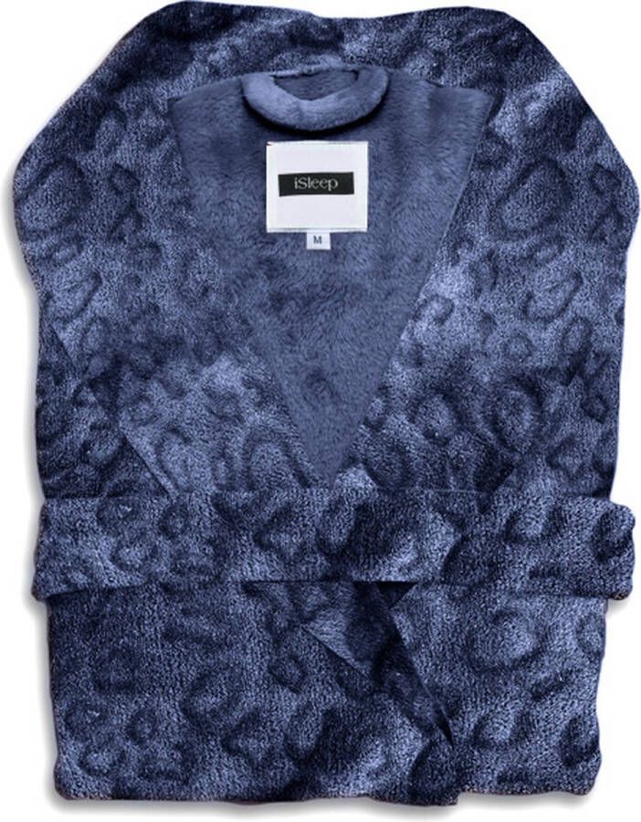 ISleep Leopardo Badjas Lang Maat XL Indigo Blue