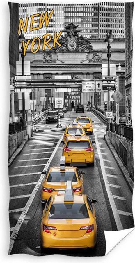 ISleep New York Strandlaken Yellow Cab 70x140 cm Grey Yellow