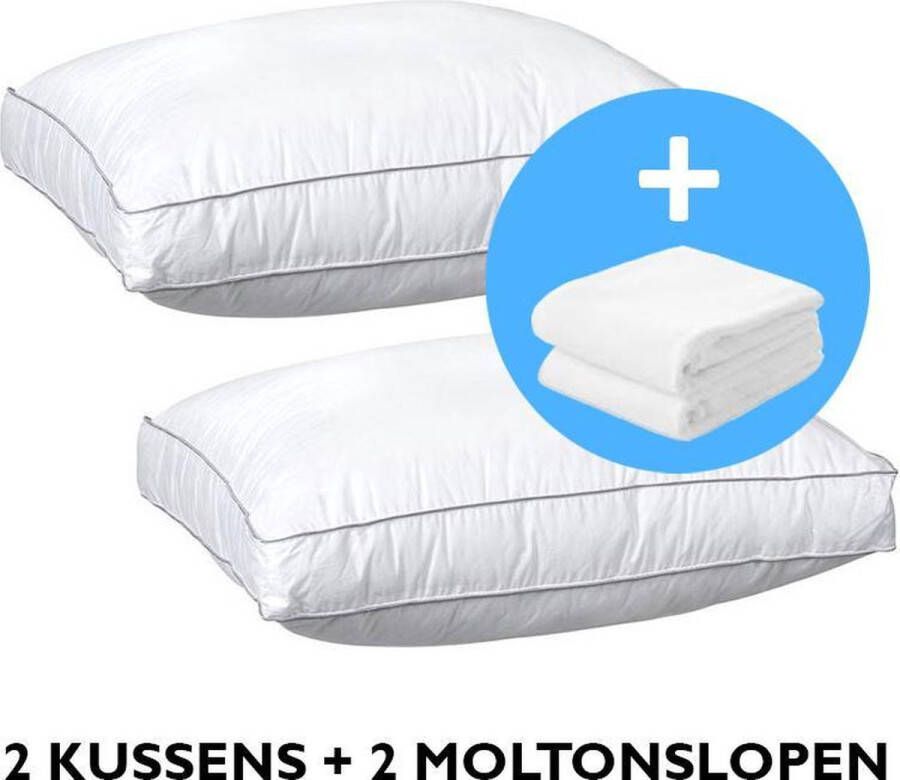 ISleep OrthoMedic Box Hoofdkussen Set (2 Stuks) 50x60x10 (+2 Moltonslopen)