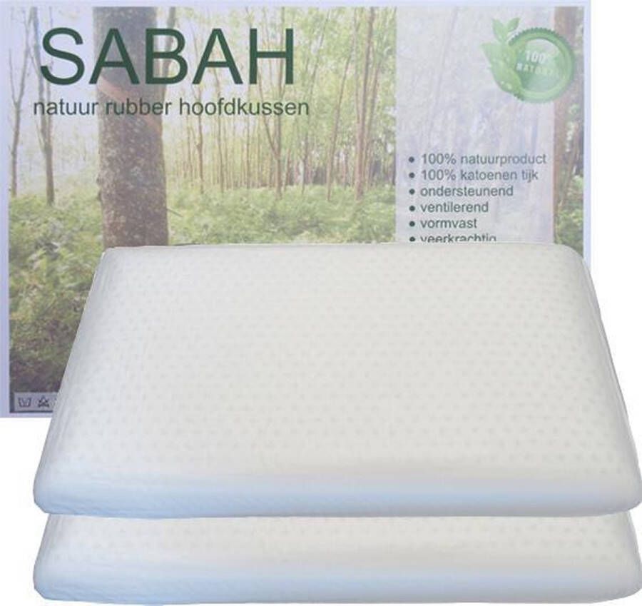 ISleep Sabah Natuur Rubber Set van 2 Kussens Latex Hoofdkussen 100% Natuurproduct Medium Ondersteunend Ventilerend 40x70 cm 2 Stuks