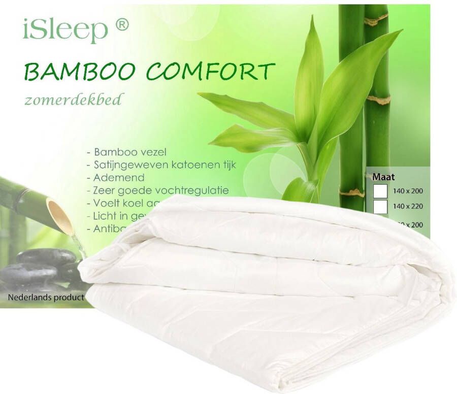 ISleep Zomerdekbed Bamboo Comfort Eenpersoons 140x200 cm