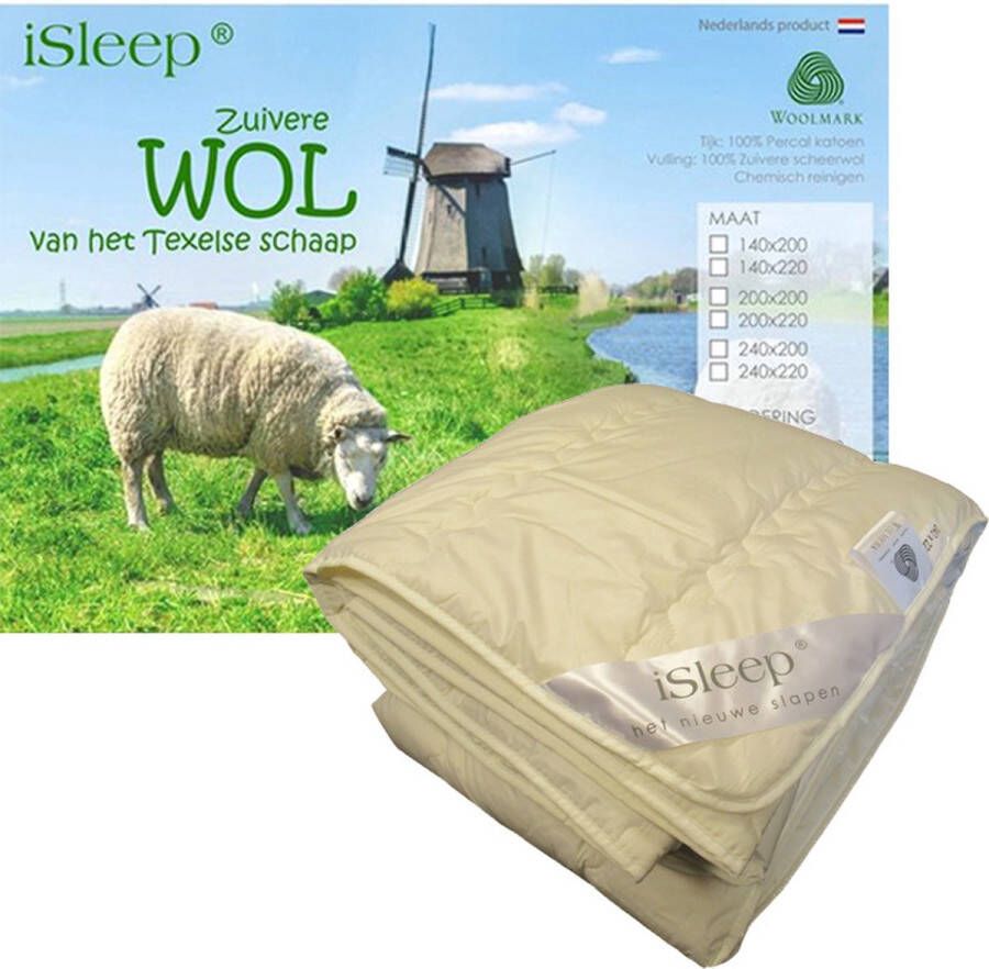 ISleep Zomerdekbed Wol Litsjumeaux XL 260x220 cm Ecru