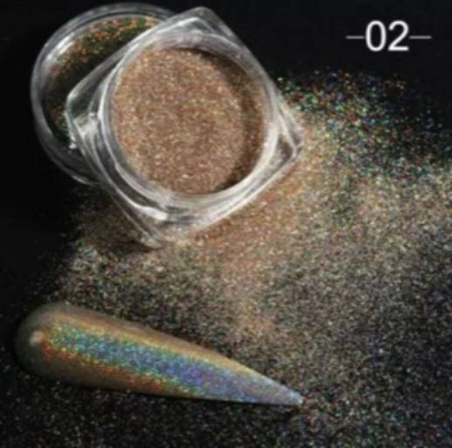 ISO Products Holografische Glitter Poeder Goud Champagne Nail Art Rhinestones