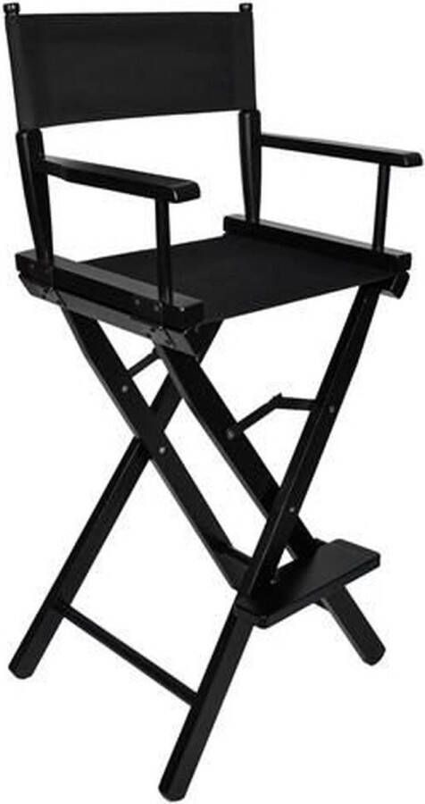 Beautylushh Wooden Makeup Chair Zwart Visagie kruk Make-Up stoel Opvouwbare kruk directie klapstoel