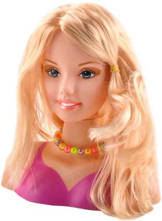 IsoTrade Barbie Stylingshoofd met make-up set stylist speelgoed kapper kapperszaak meisjes Speelgoed