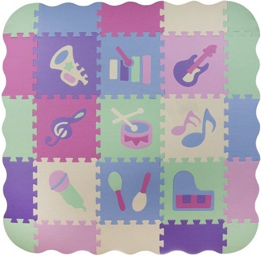 IsoTrade Kinder speel vloer Schuimpuzzels voor op de grond 9st muziekinstrumenten 30x30cm