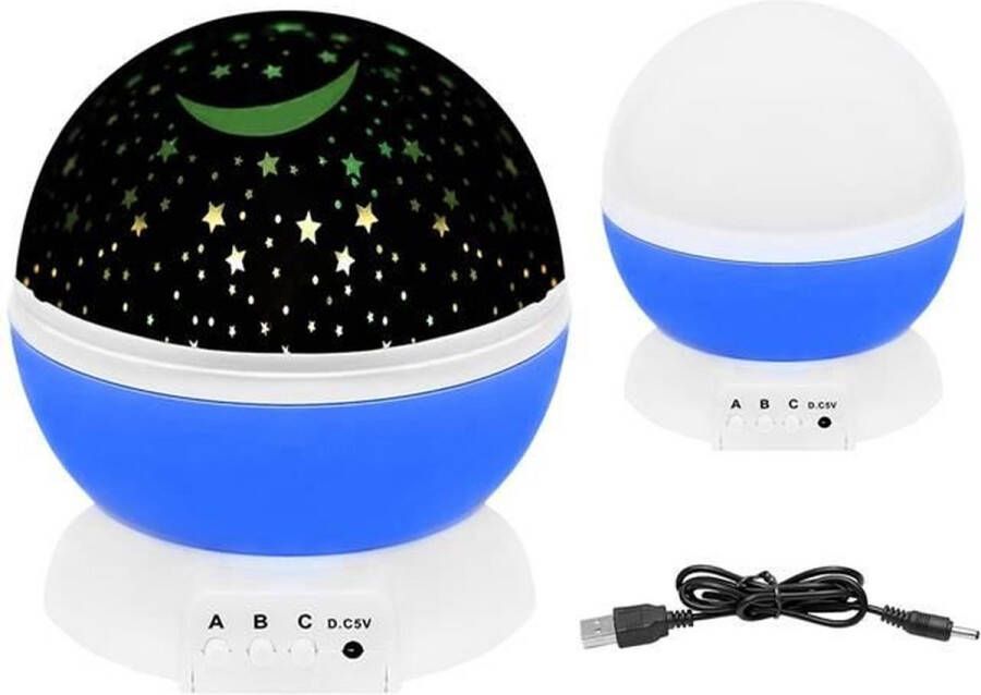 IsoWarm Nachtlamp Star Master Dream Roterende Projector Lamp met Sterren – Blauw