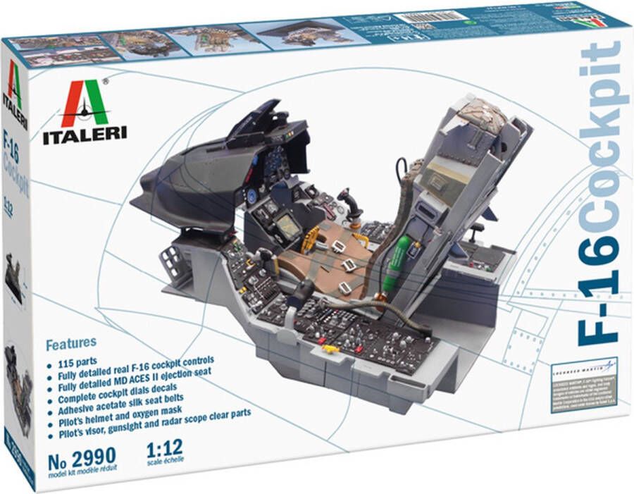Italeri 1:12 2990 F-16 Cockpit Plastic kit