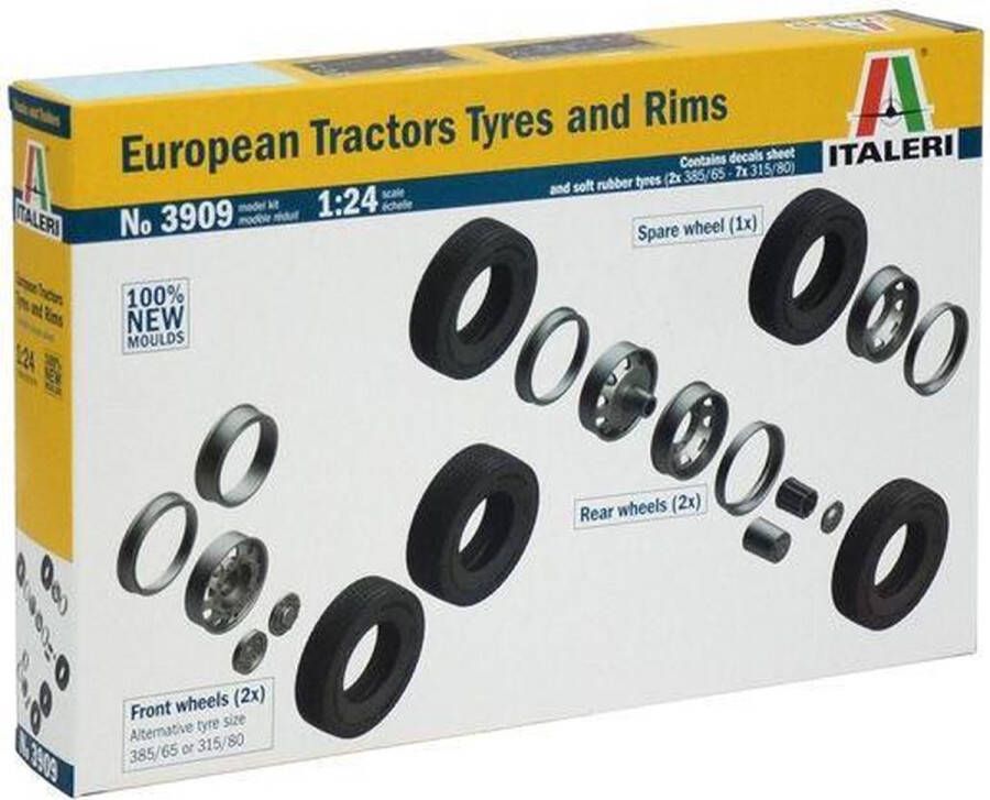 Italeri 1:24 3909 European Tractors Tyres and Rims Plastic kit