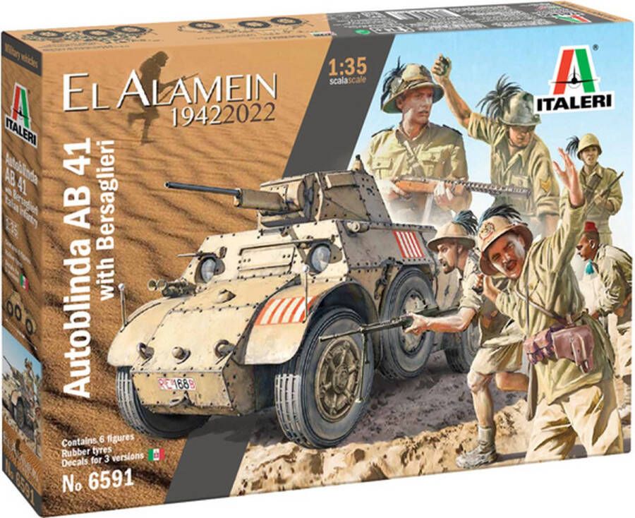 Italeri 1:35 6591 Autoblinda AB 41 with Bersaglieri El Alamein Plastic kit