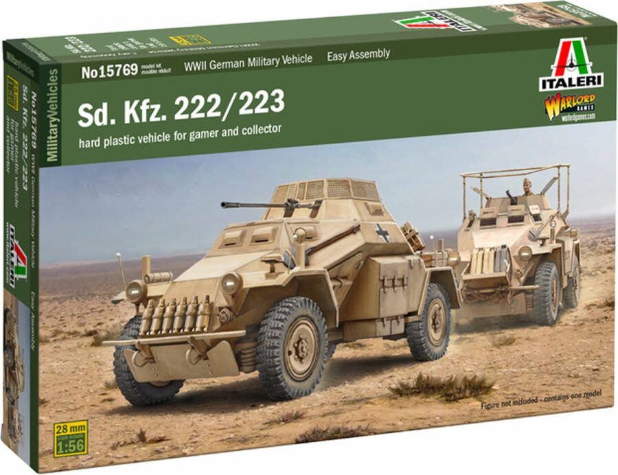 Italeri 1:56 15769 Sd. Kfz. 222 223 Plastic Modelbouwpakket