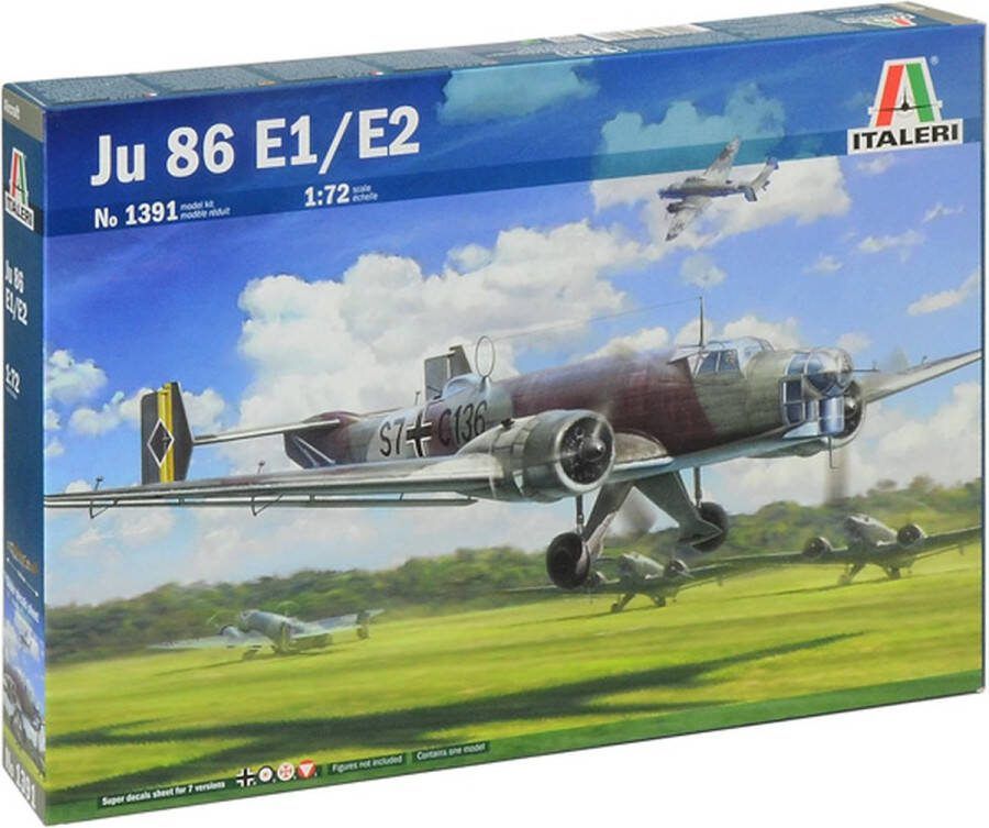 Italeri 1:72 1391 JU 86 E1 E2 Plane Plastic Modelbouwpakket