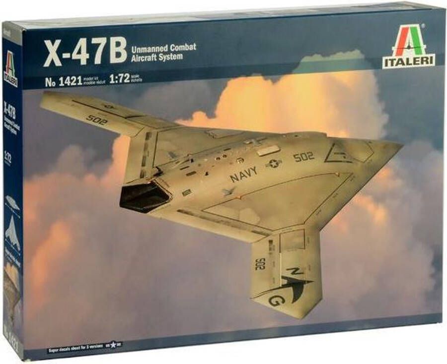 Italeri 1:72 1421 X-47B Unmanned Combat Aircraft System Plastic kit
