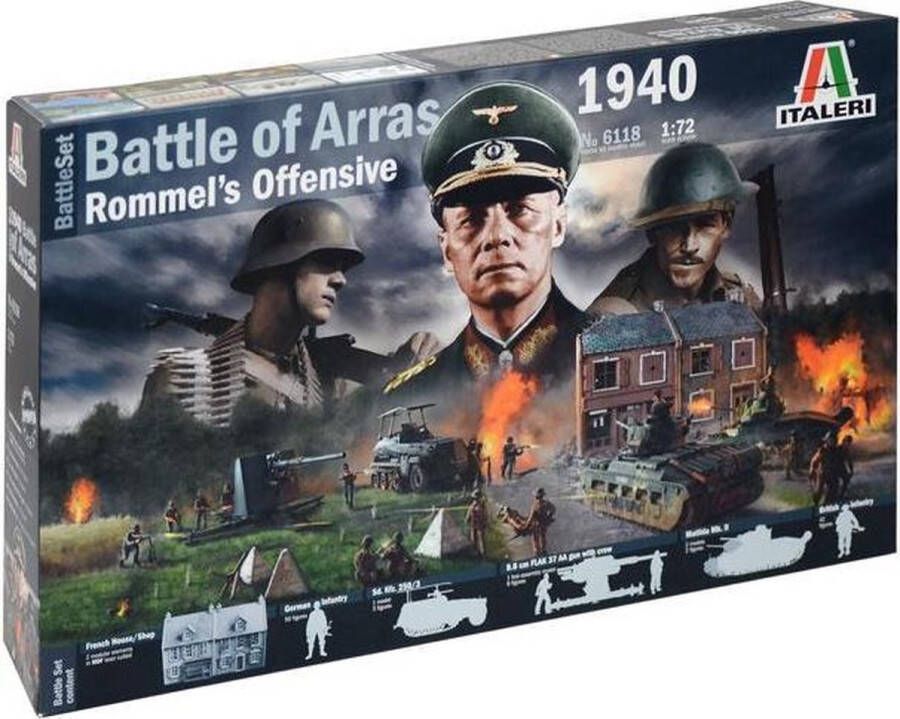Italeri 1:72 6118 WWII 1940 Battle of Arras Rommel's Offensive Battle Set Plastic Modelbouwpakket